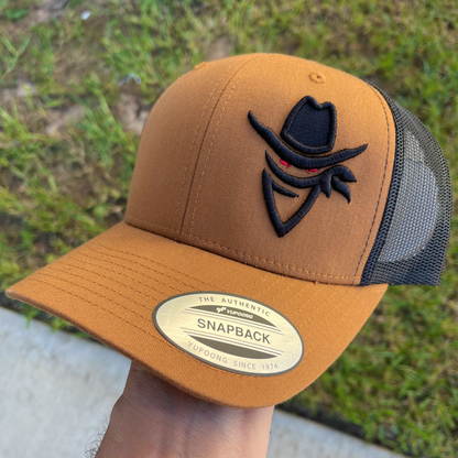 Bandit Cheap Custom Hat Affordable Yupoong Mens Adjustable Trucker Hat Camel Color Richardson