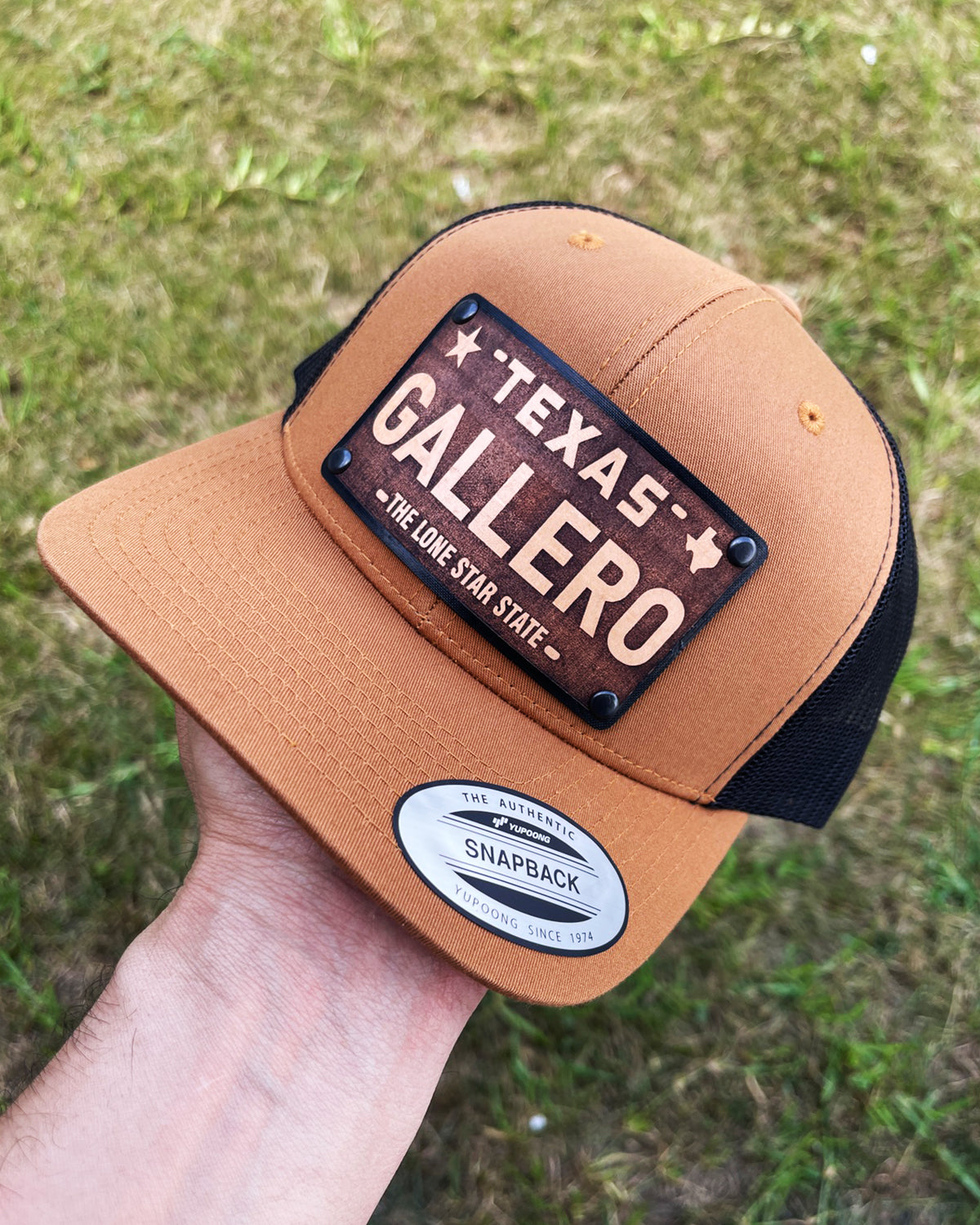 Real Leather Engraved Custom Patches Hats