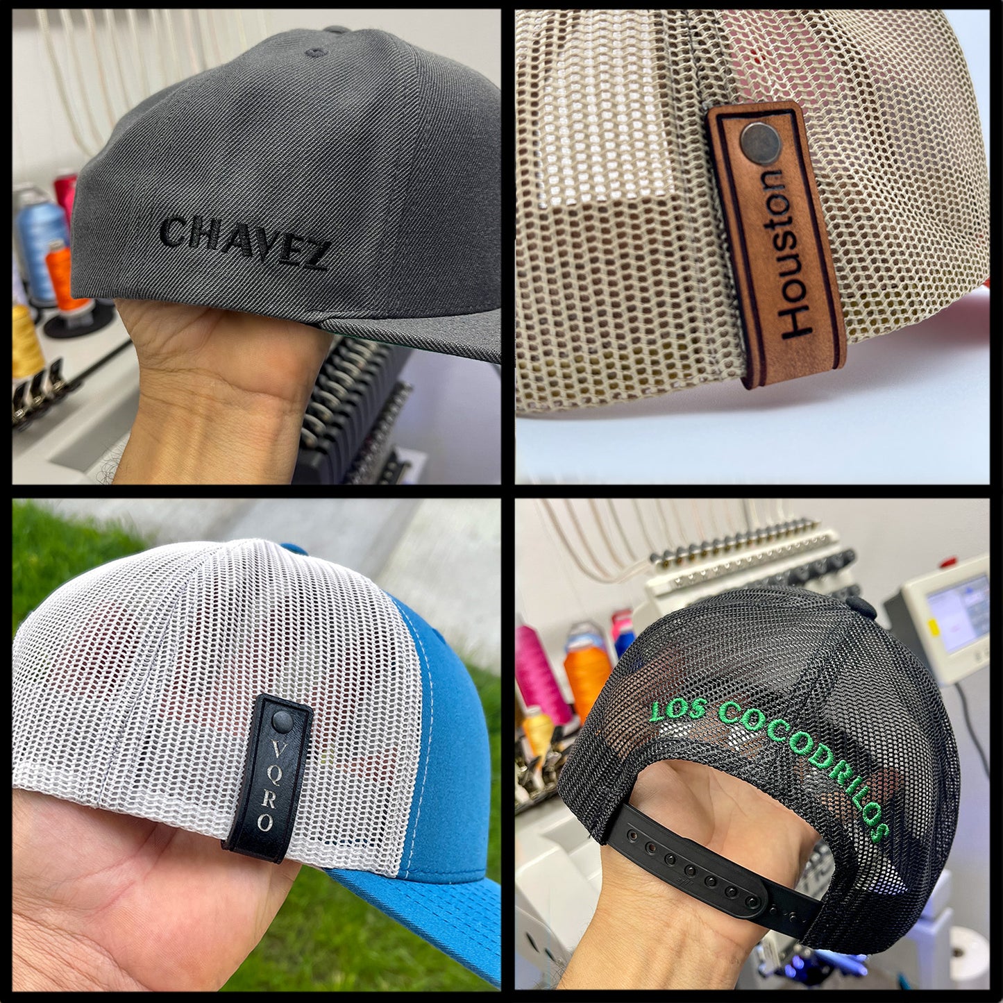 Navy Cheap Customizable Leather Patch Custom Hats Caps Affordable Apparel