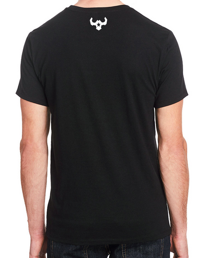 VQRO Bull Chest Emblem Black T-Shirt Affordable Custom Hats and Apparel