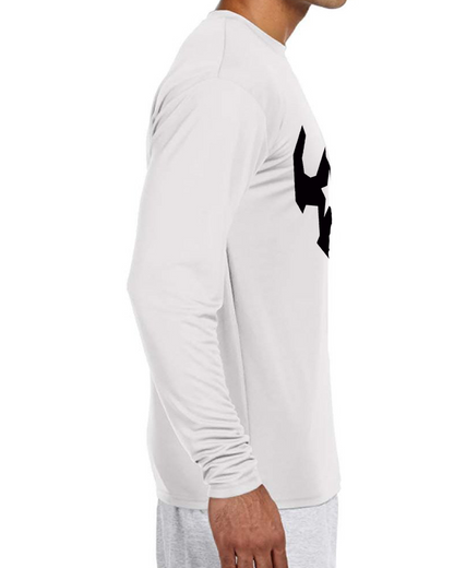 Affordable Custom Apparel Long Sleeve High Performance White VQRO Shirt Cheap Apparel