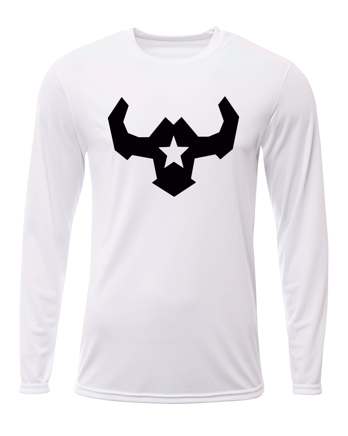 Affordable Custom Apparel Long Sleeve High Performance White VQRO Shirt Affordable Apparel and Hats