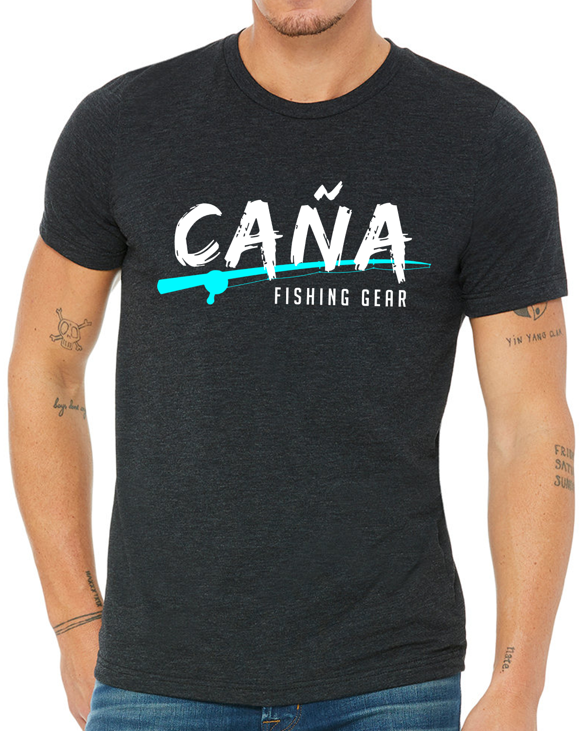 Lightweight Men's CAÑA® Logo Black Heather T-Shirt