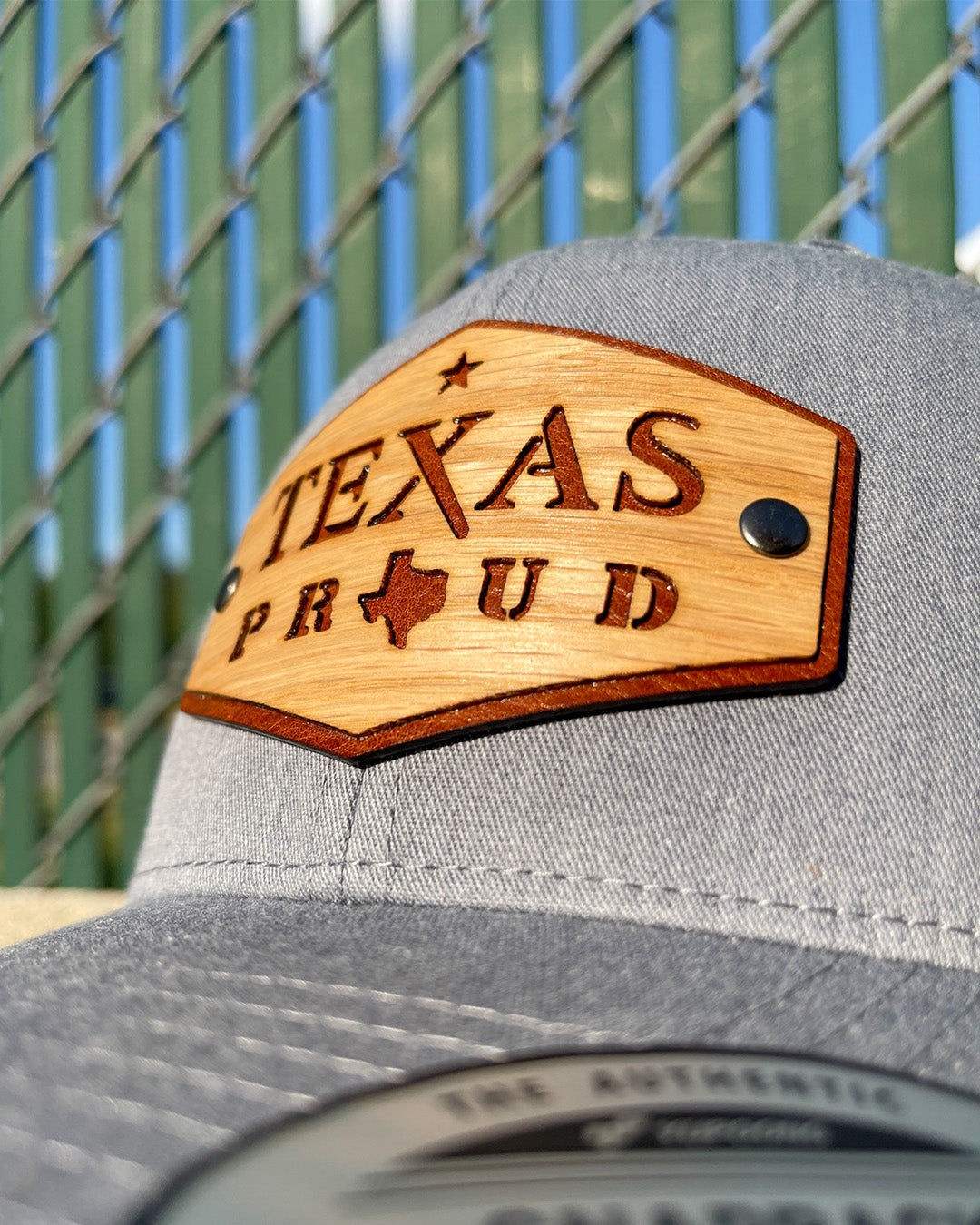 Affordable Custom Hats & Caps Original Texas Proud Edition Real Wood & Leather Patch Hat Retro Trucker Mesh Cap