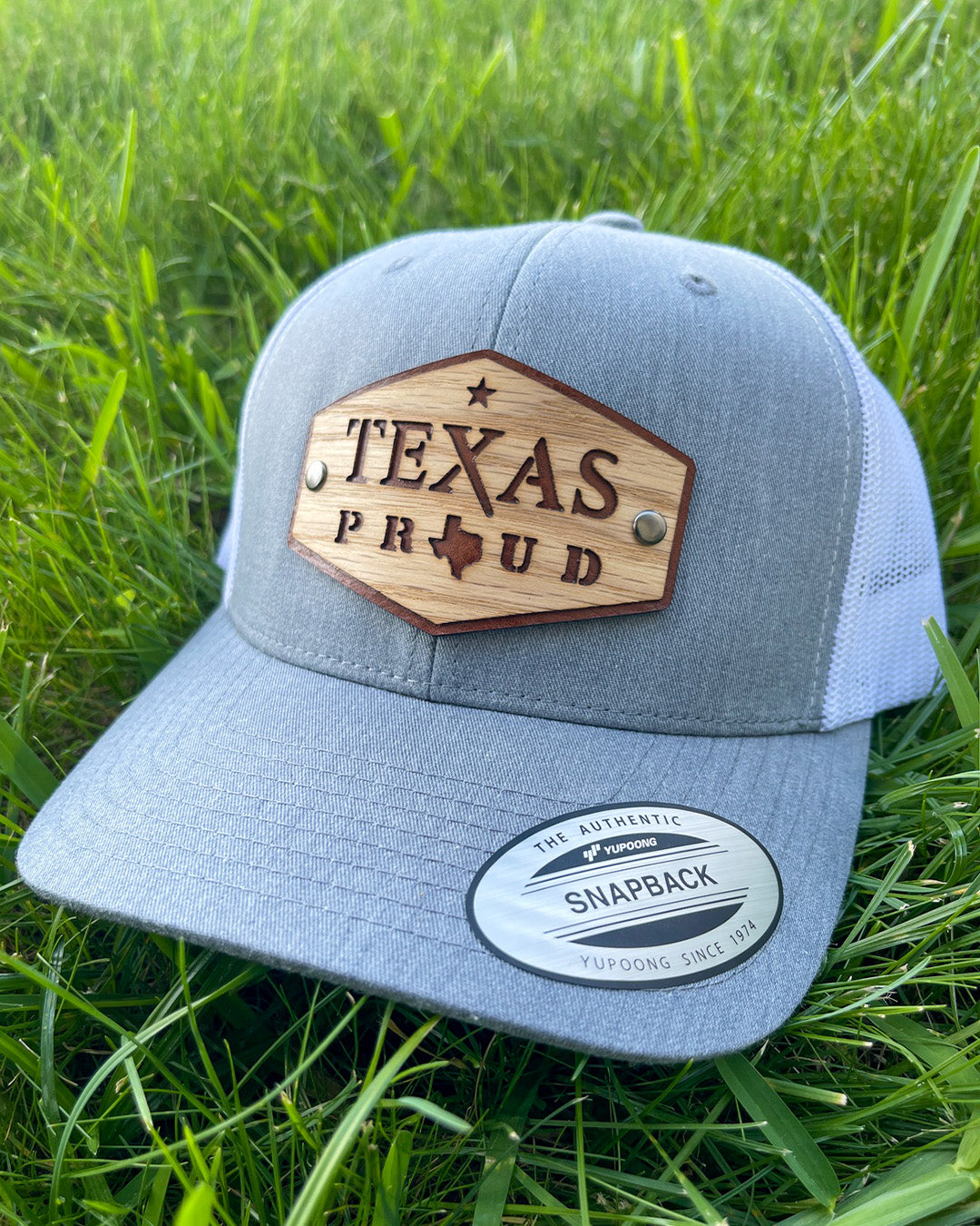 Cheap Embroidery Custom Hats Original Texas Proud Edition Real Wood & Leather Patch Hat Retro Trucker Mesh Cap